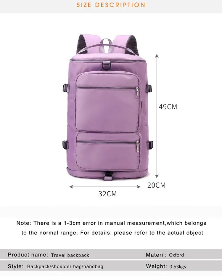 Waterproof Nylon Gym Bags Other Sports Duffel Bag Short Travel Bags Suppressible Shoulder Strap Crossbody Backpack