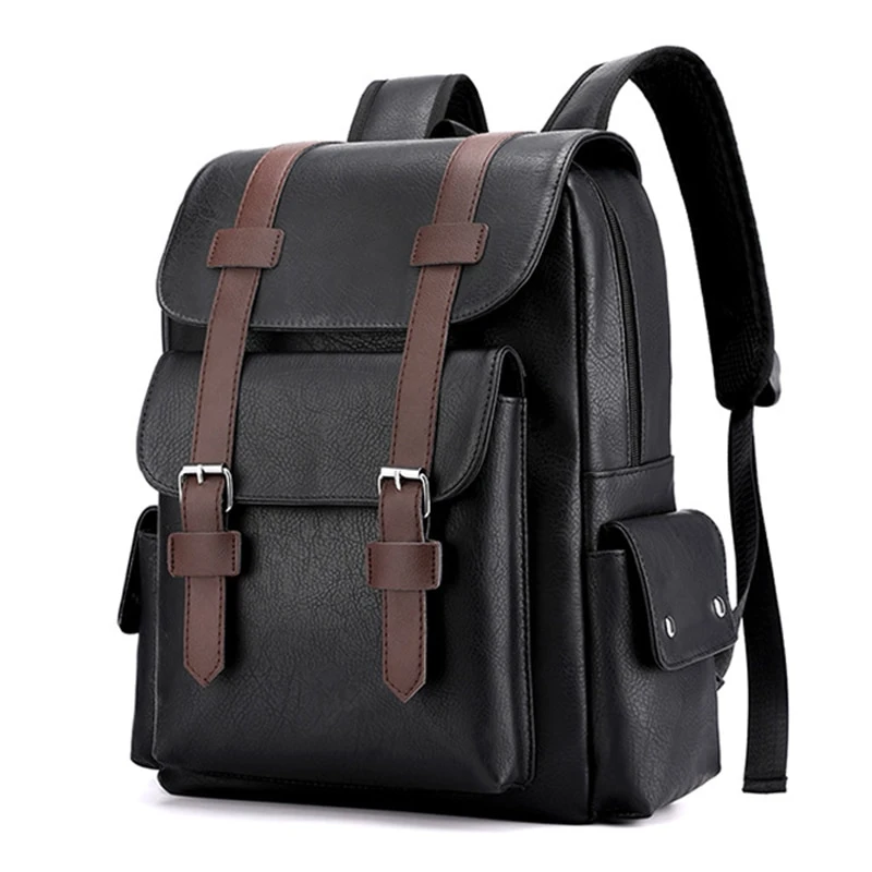 Custom Logo Laptop Schoolbag Male Business Bag Multi-Function Mens Genuine Leather Backpack