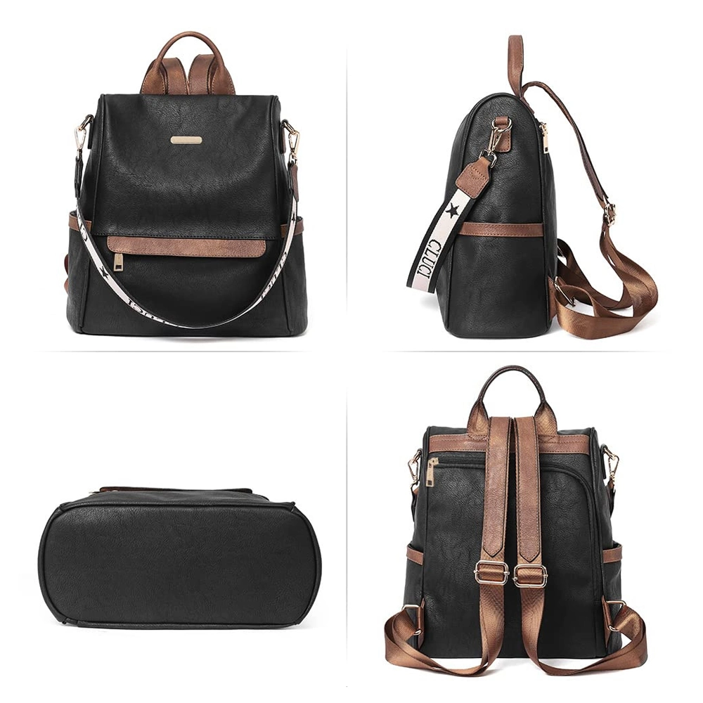 2023 Wholesale PU Leather Backpack Women Students School Bags Large Backpacks