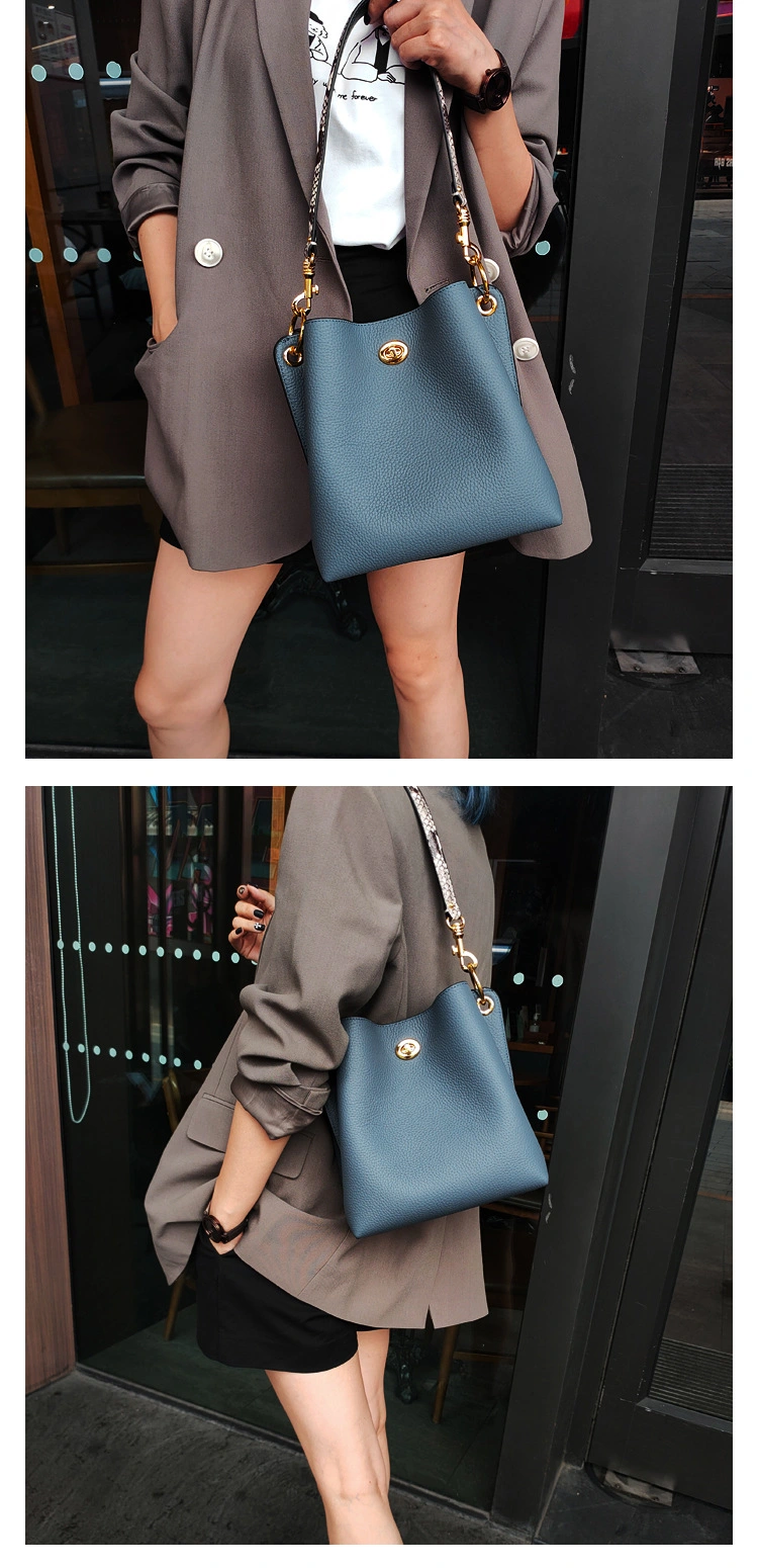 Emg6507 Women Luxury Leather Bag Crossbody Custom Designer Real Genuine Shoulder Fashion Bucket Handbag