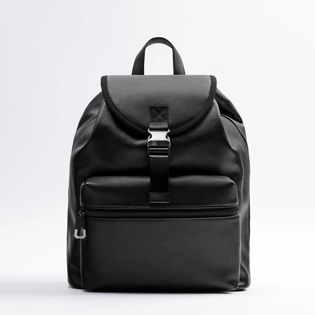 Men&Women Simple Color PU Leather Good Quality School Travel Backpack