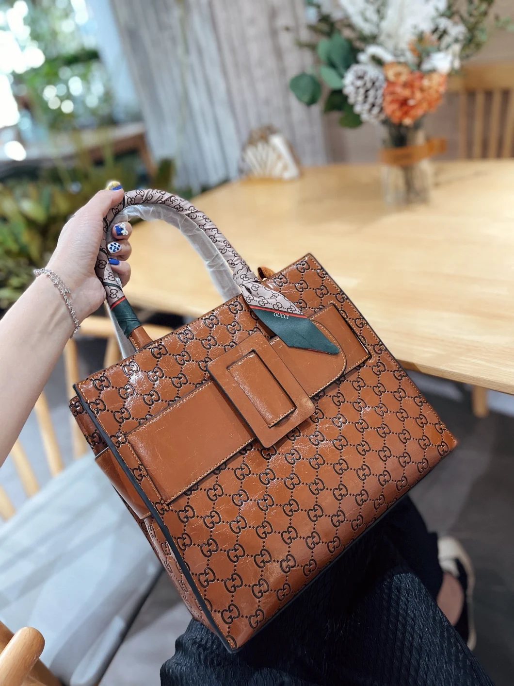 Fashion New Style Genuine Leather Women Trendy Square Box Luxury Replicas Shoulder Bags Women Handbags