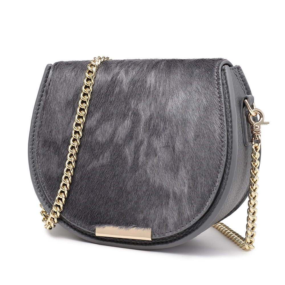 One Shoulder Crossbody Bag Horse Hair with Napa Ladies High Quality Ladies Leather Shoulder Bag Gd-04