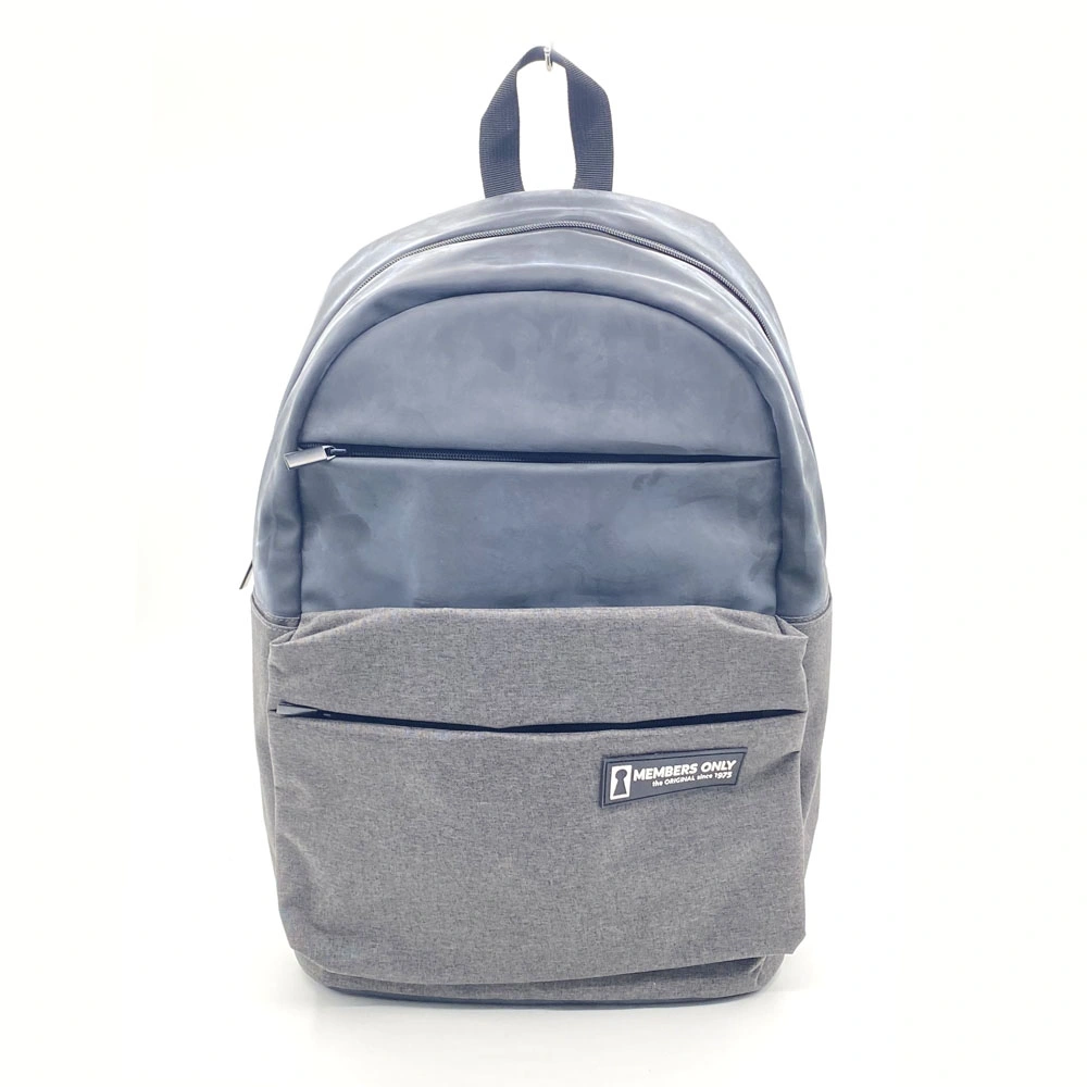 Custom PU Leather Waterproof Travel Business Laptop School Backpack for Men