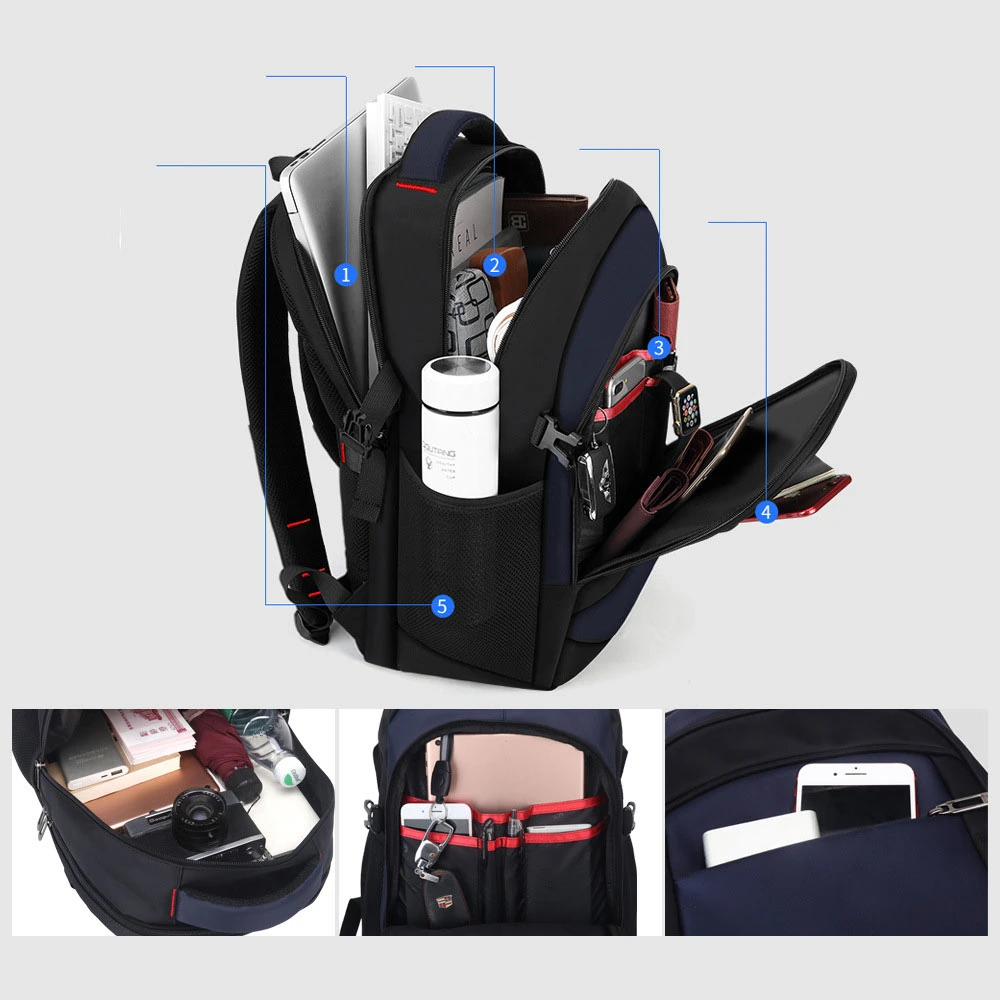 USB Charging Men Briefcase Oxford Cloth Notebook Bags Business Laptop Backpack