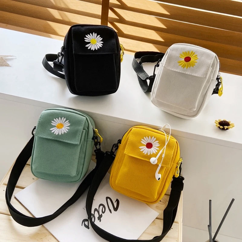 Women&prime; S Single Shoulder Bag Fashion Solid Color Casual Handbag Outdoor Canvas Handbag Zipper Cross-Body Bag Messenger Bag