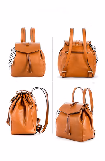 Wholesale Vintage Cute Travel Lady PU Leather Backpack Fashion Backpack Designer Backpack Reusable Backpack
