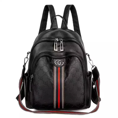 Wholesale PU Leather Backpack Women′s Bag Stylish Backpack School Girls