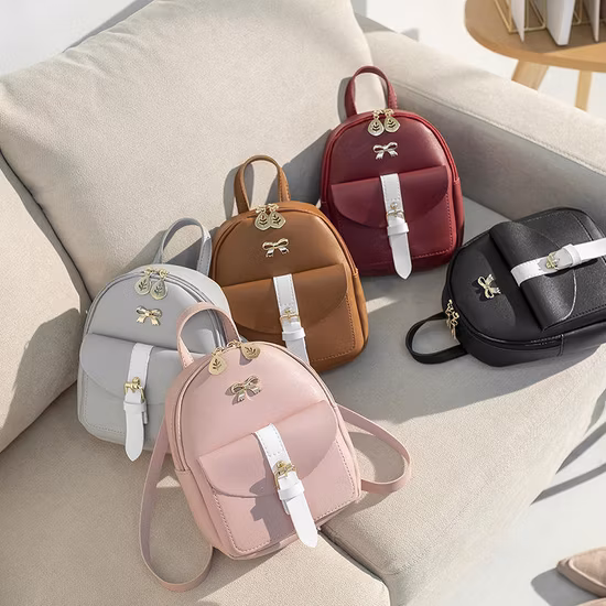 PU Leather Purse Small School Bag Unisex Back Pack Set Other Tool Backpack
