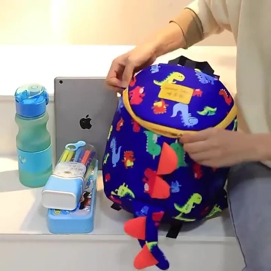 Hot Sale New Fashion Cute Toddler Backpack Custom Kid School Bag Cartoon Oxford Cloth Backpack Kids School Printing Blue Backpacks