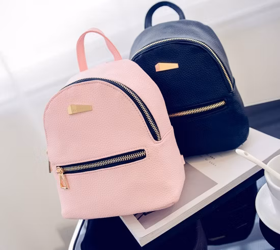 School Mini Backpack Handbag Hot Sell Lady Fashion PU Leather Quilting Backpack