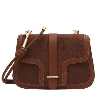 (WDL8751) New Style High Quality Soft Genuine Leather Brown Color Women Crossbody Handbag