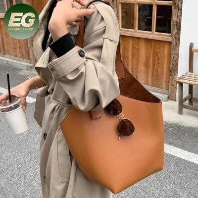 Sh2039 Faux Synthetic Fashion Luxury Leather Tote Hand Bucket Bags Purse for Trendy Handbag Hobo Women Large Shoulder Bag